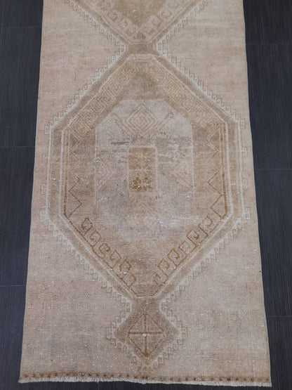 Neutral Vintage Runner Rug 2.6 x 11 Muted Turkish Runner Rug Vintage Runner Rug Hallway Runner Rug Kitchen Runner Rug Hallway Runner Rug