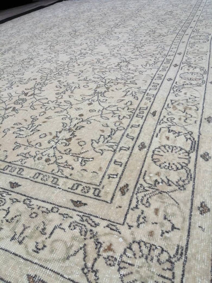 8.3 x 12.4 Large OUSHAK RUG, TURKISH Oushak Rug, Vintage Rug, Vintage Persian Rug, Wool Oriental Rug, Handmade Rug, 9x12 Vintage Muted Rug