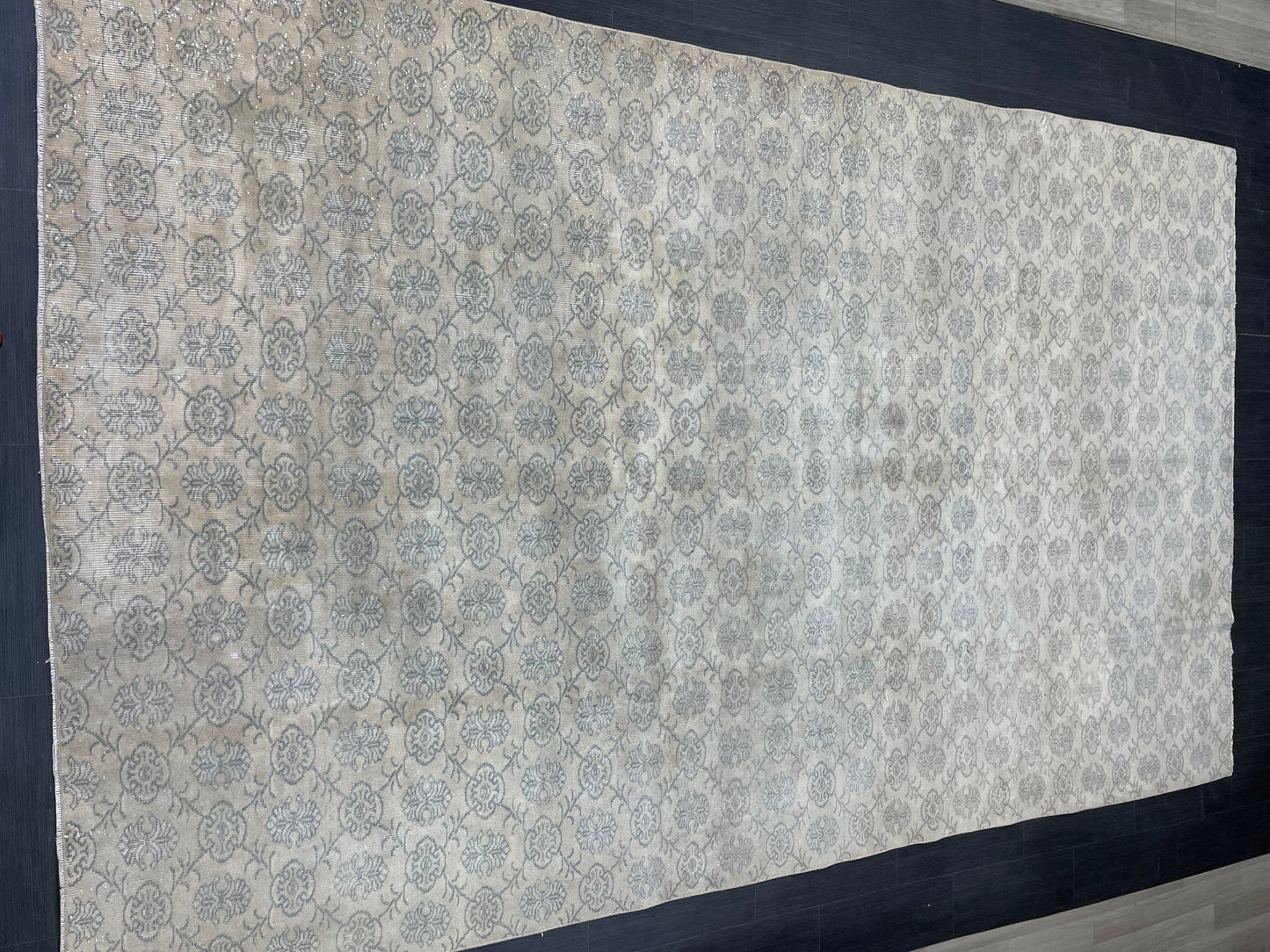 Muted RUG TURKISH 7.4 x 12 Rug Vintage Rug Natural Wool Oushak Rug Handmade Persian Rugs Vintage Turkish Rug Neutral Oriental rug