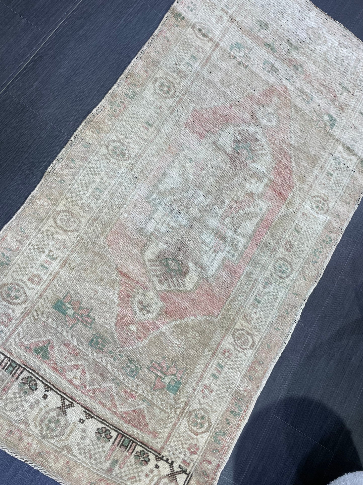 Vintage Turkish RUG, Muted Oushak Rug, 3 x 5.8 Vintage Rug, Antique Rug, Handmade Rug, Hand Knotted Rug Bohemian Rug Wool Rug