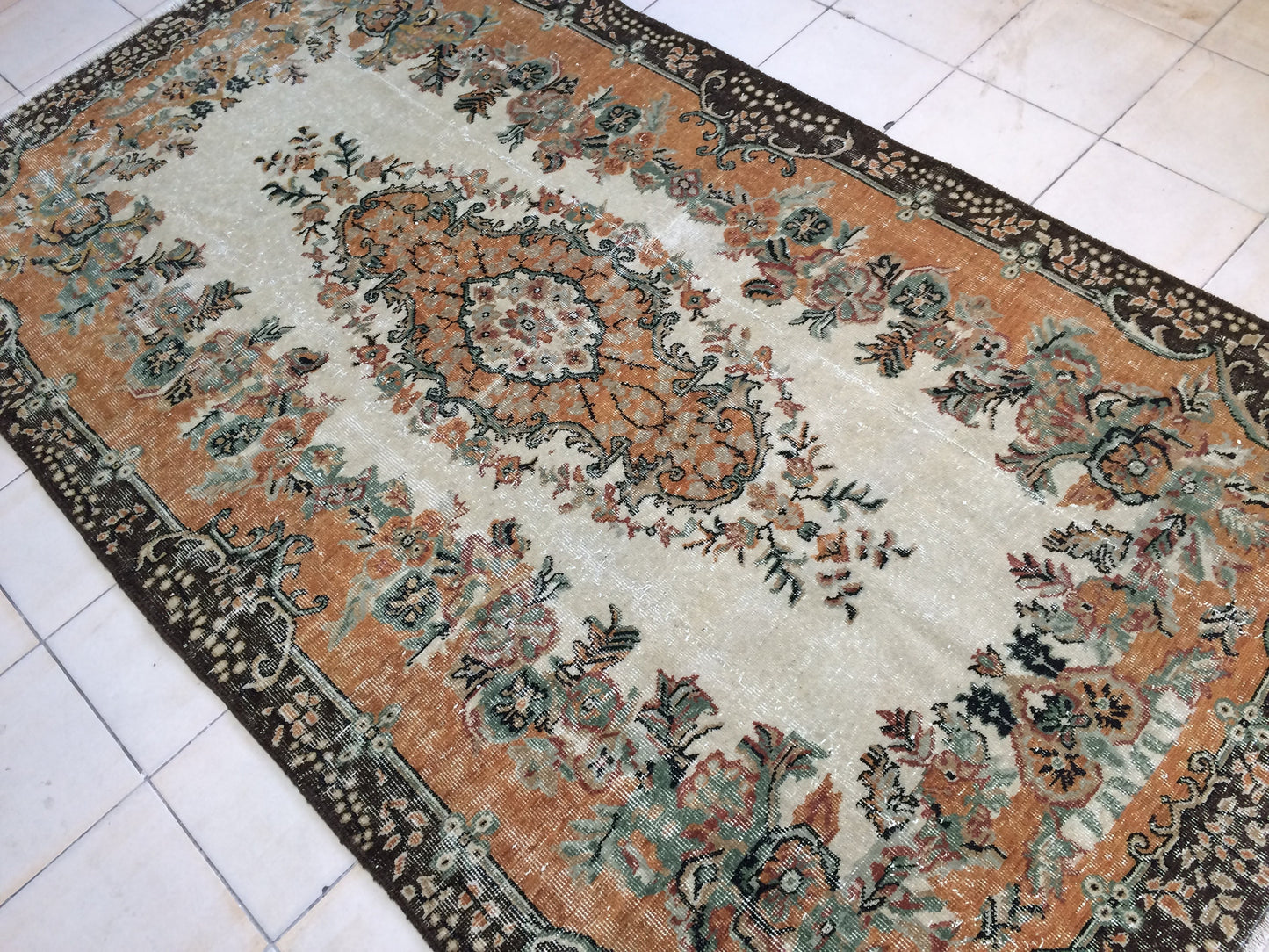 Turkish Oushak Rug Large Area Oushak Rug Pastel Colors Rug Hand Made Oushak Rug Distressed Colors Rug Earth Tones Rugs