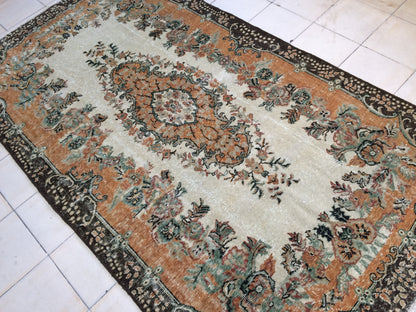 Turkish Oushak Rug Large Area Oushak Rug Pastel Colors Rug Hand Made Oushak Rug Distressed Colors Rug Earth Tones Rugs