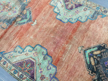 8.5 x 3.2 Oushak Runner Rug Old Turkish Runner Rug Vintage Runner Rug Hallway Runner Rug Kitchen Runner Rug Wool Runner Rug Wool Oushak Rug