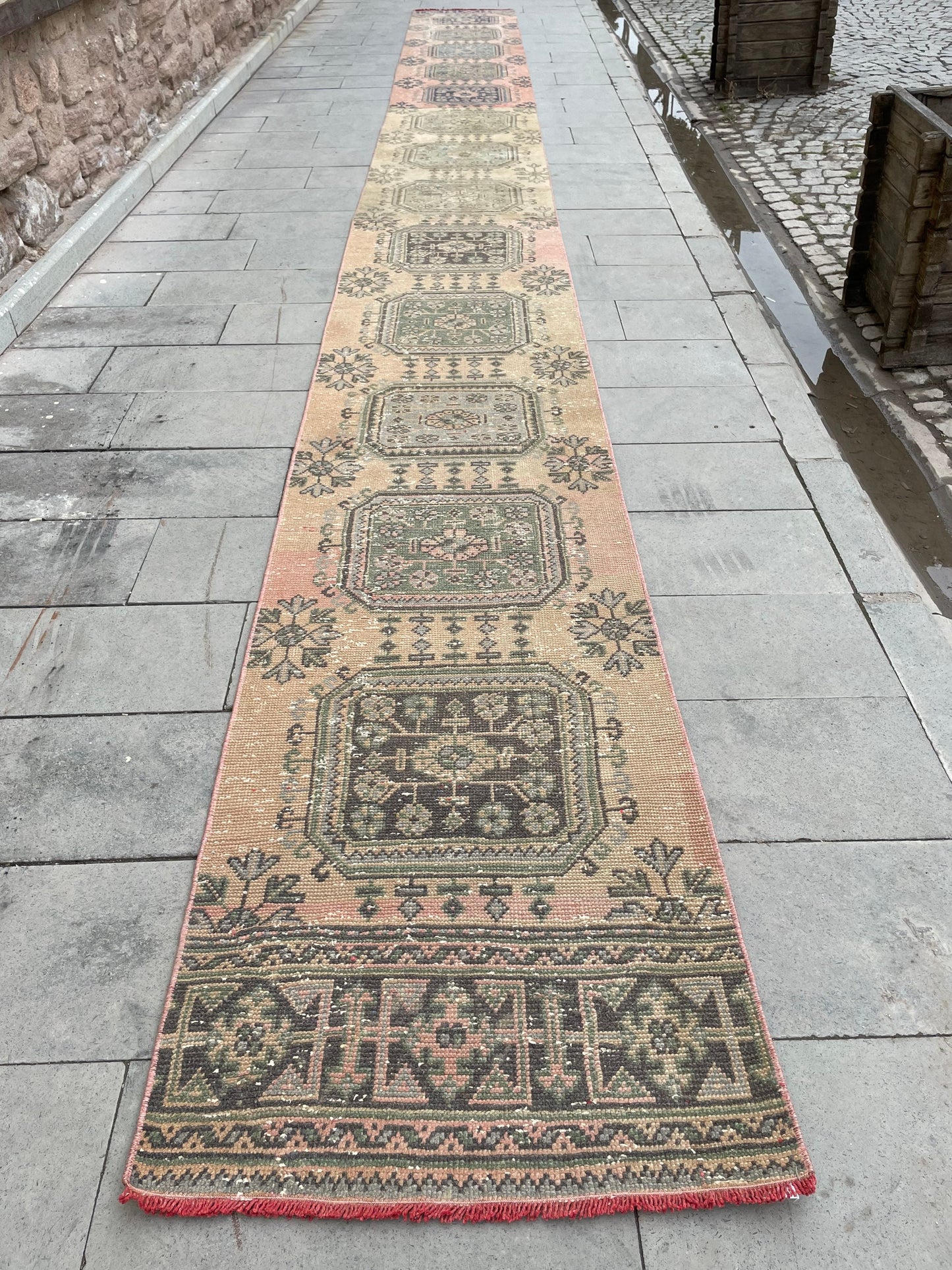 Muted Vintage Staircase Runner Rug 2.5 x 27 Extra Long TURKISH Runner Rug Vintage Runner Rug Distressed Runner Rug  Runner Handmade Runner