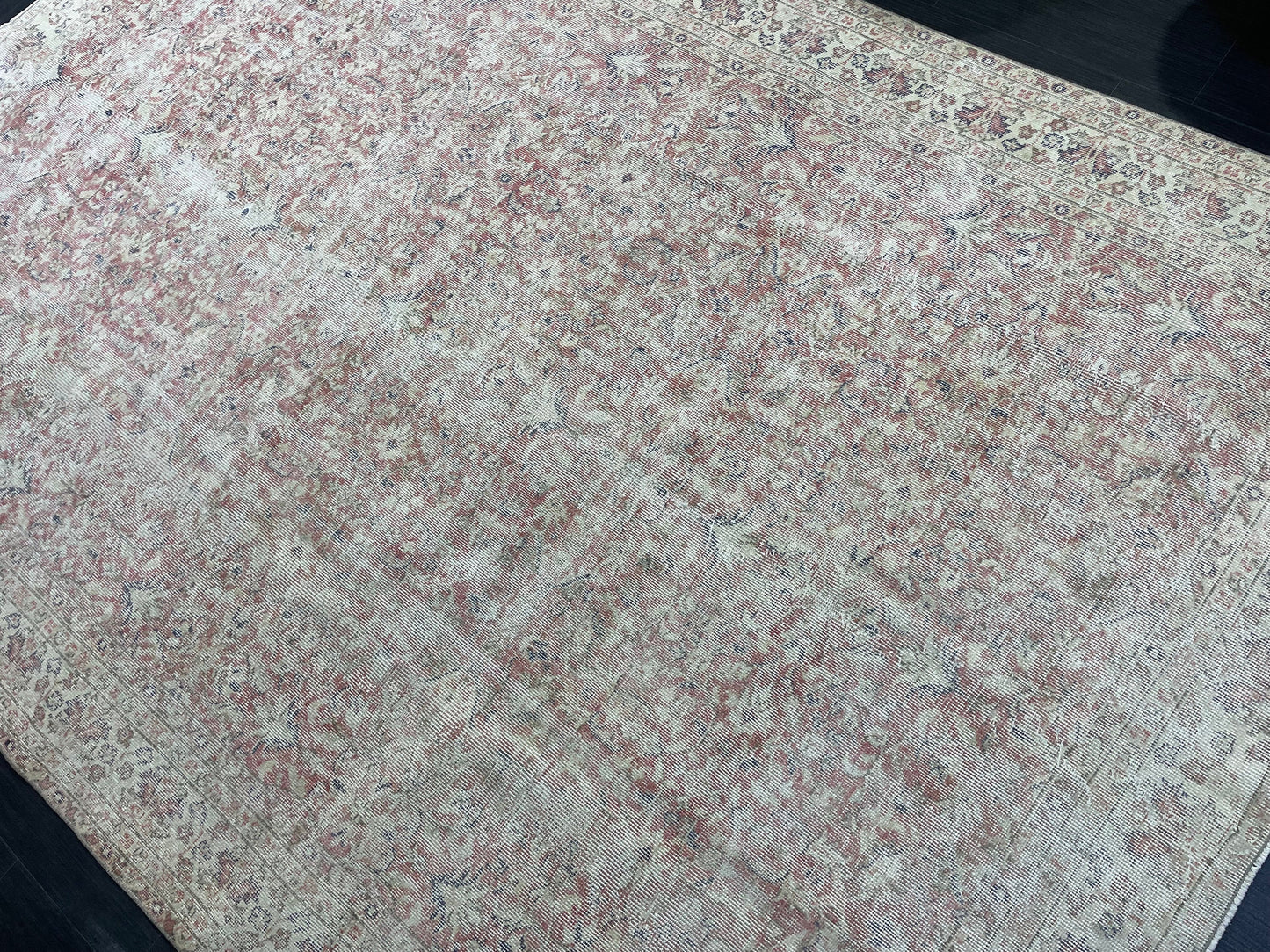 Large Distressed OUSHAK RUG, TURKISH 6.8 x 9.10 Rug Vintage Rug Vintage Persian Rug Wool Oriental Rug, Handmade Rug, Vintage Turkish Rug