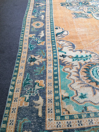 11.4 x 7 Turkish Rug Vintage Rug Oushak Rug Wool Rug