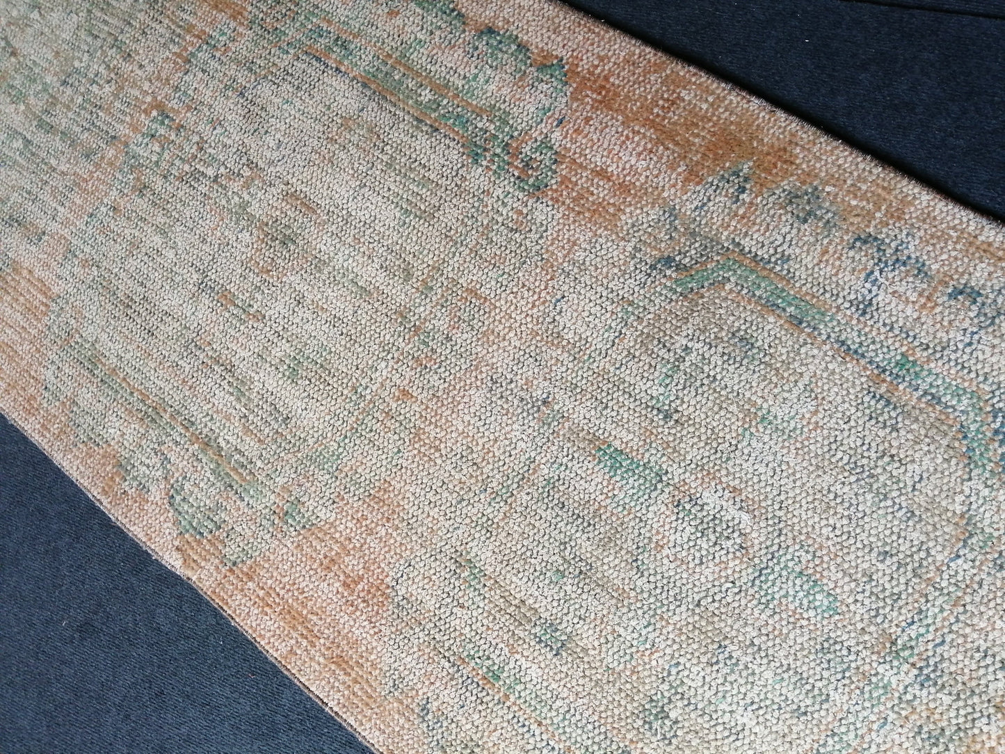 11 x 2.8 Low Wool Pile Oushak Runner Rug Turkish Runner Rug Vintage Runner Rug Hallway Runner Rug Kitchen Runner Rug Wool Runner Rug Wool