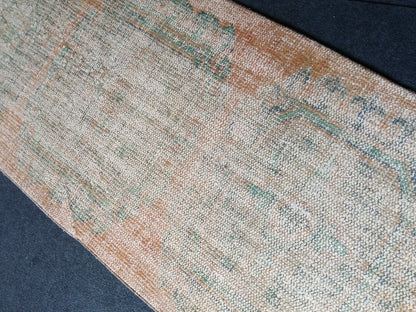 11 x 2.8 Low Wool Pile Oushak Runner Rug Turkish Runner Rug Vintage Runner Rug Hallway Runner Rug Kitchen Runner Rug Wool Runner Rug Wool