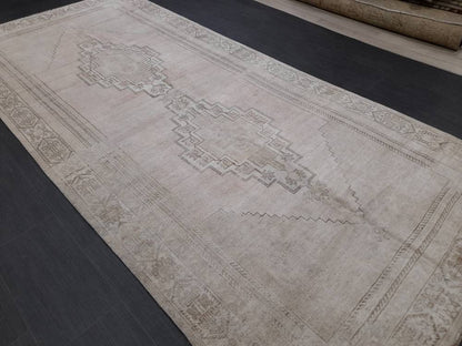 Muted Vintage RUG TURKISH Large Rug 5 x 10.8 Oushak Rug Vintage Oushak Rug Vintage Rug Muted Oushak Rug Hand Made Rug Vintage Neutral Rug