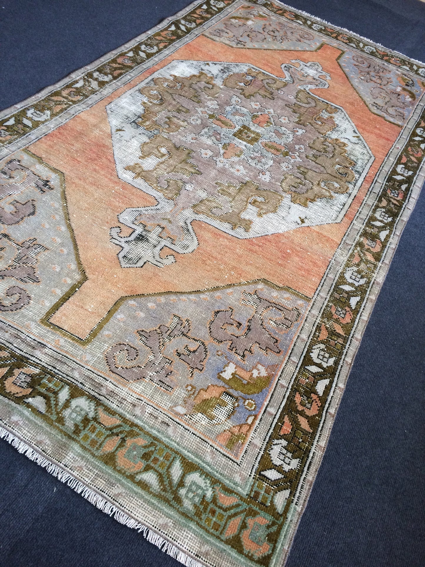 OUSHAK RUG TURKISH Oushak Rug Vintage Oushak Runner Rug Vintage Runner Rug Wool Oushak Rug Hand Made Rugs Vintage Turkish Rug