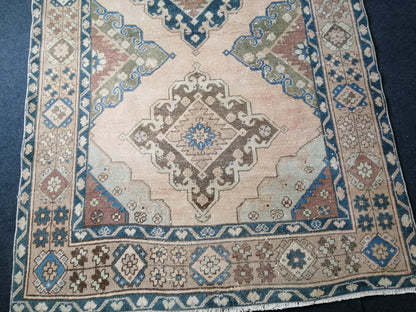 12.7 4.10 ft Oushak Runner Rug Turkish Runner Rug Vintage Runner Rug Hallway Runner Rug Kitchen Runner Rug Wool Runner Rug Wool Cream Rug