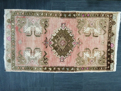 Small Turkish Rug Mini Rug Small Area Rug Turkish Rug Oushak Rug Hand Made Rug Vintage Rug Vintage Mat Hand Knotted Rug