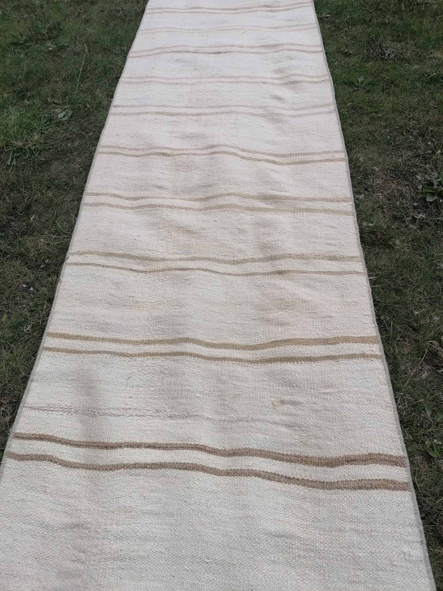 2.2x26 Neutral vintage runner rug , extra long flat woven kilim runner, oriental runner rug,  vintage handmade rug