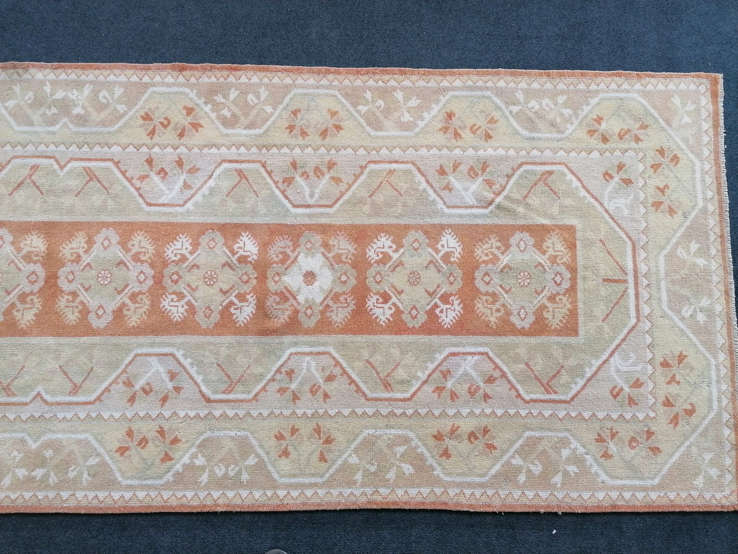 Runner rug 11'6x3'9 vintage kitchen runner hallway runner rug,oushak runner rug