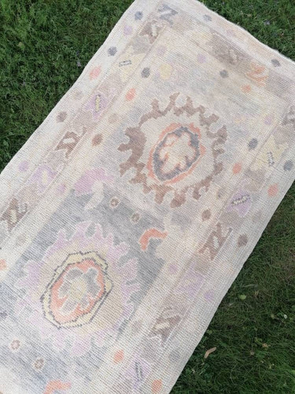 3x13 feet long oushak runner rug,turkish new production vintage oversize runner rug, hallway runner, kitchen runner, handmade wool runners