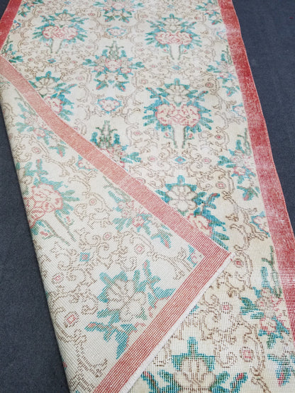 3.8 x 6.4 Oushak turkish rug, vintage rug, Distressed kitchen rug - vintage anatolian handmade rug