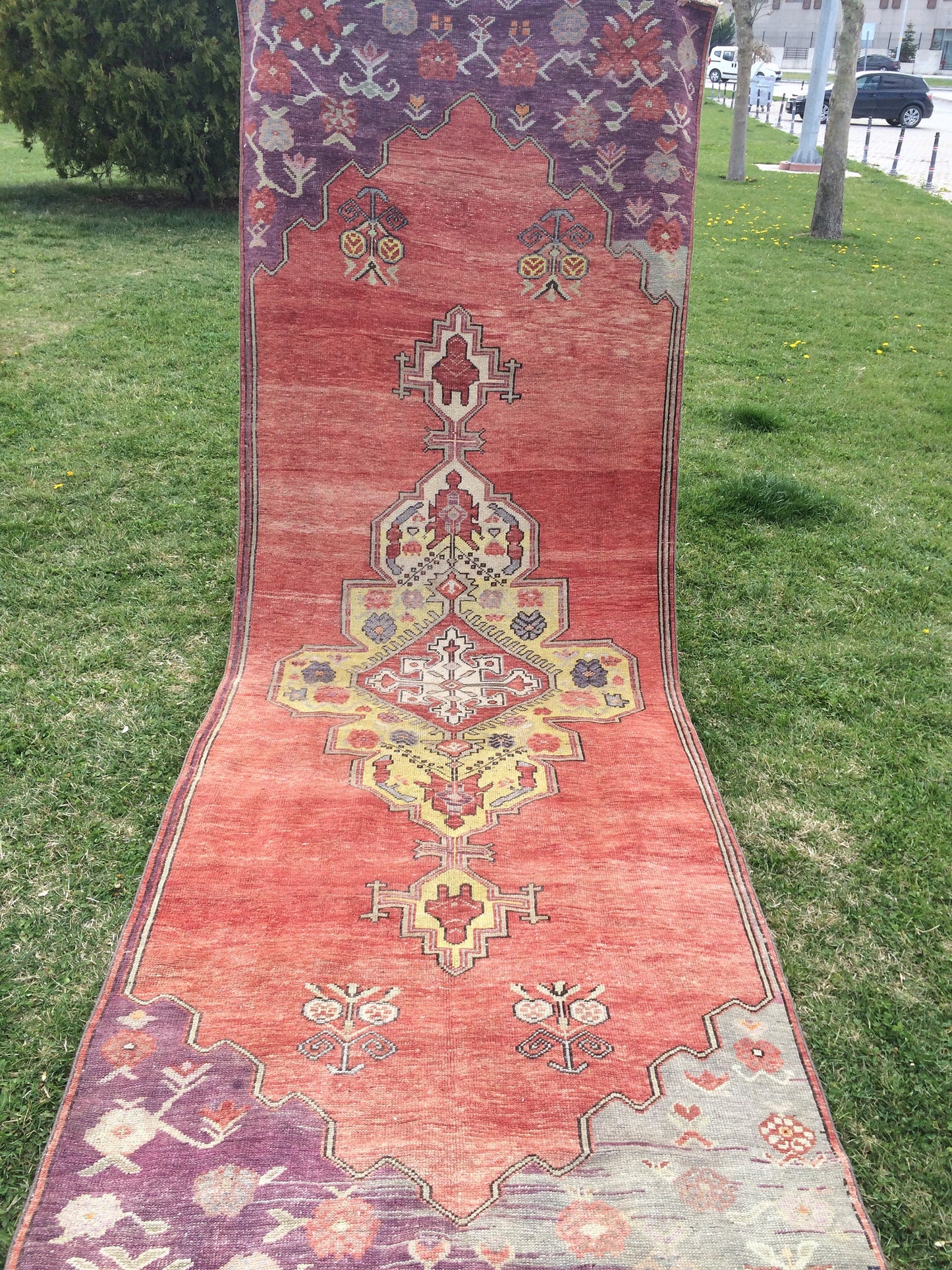VINTAGE RUNNER Rug, 4x12 Oushak Runner Rug, Rustic Rug, Rugs Runner, Turkish Rug Runner, Farmhouse Rug, Vintage Rug