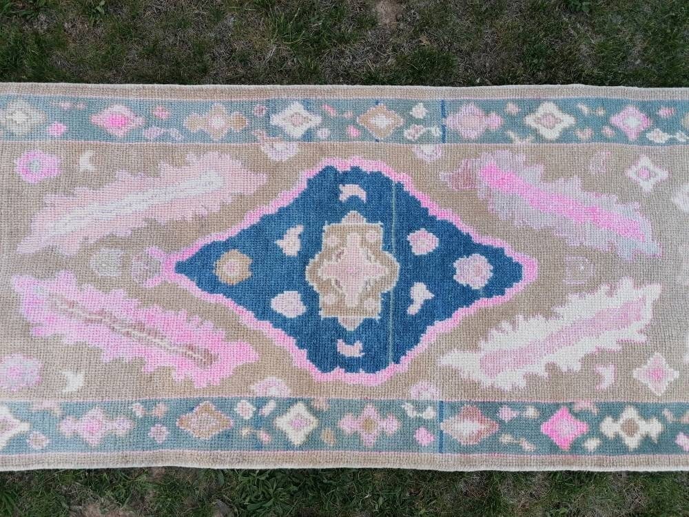 3x8'5 oushak turkish wool runner rug, new production oushak handmade rug, living room rug, bohemian rug