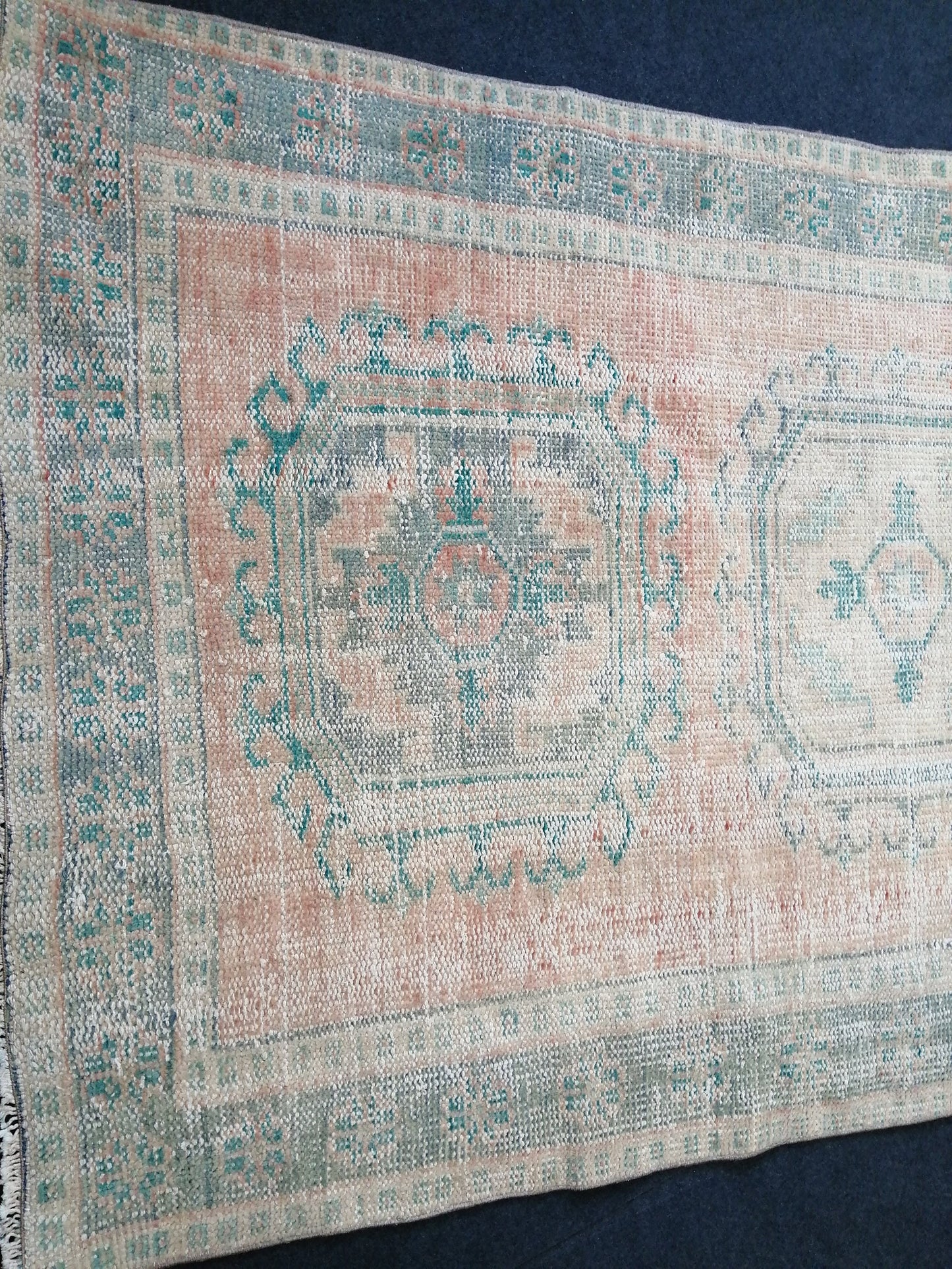 11.2 x 4.3 Muted Oushak Runner Rug Turkish Runner Rug Muted Vintage Runner Rug Hallway Runner Rug Kitchen Runner Rug Wool Runner Rug