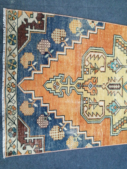 8.2 X 3.4 Oushak Runner Rug Turkish Runner Rug Vintage Runner Rug Hallway Runner Rug Kitchen Runner Rug Wool Runner Rug Wool Oushak Rug