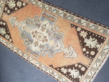 Oushak rug, turkish rug, wool rug vintage rug 3'7x7 hand made rug kitchen rug bohemian rug