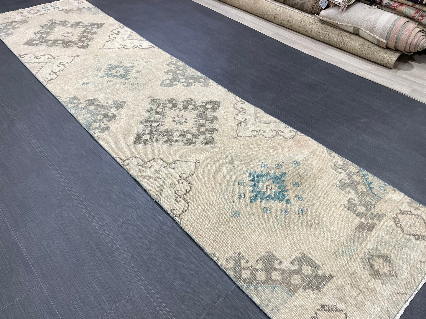 Muted Vintage Runner Rug Persian Runner Rug 2.8 x 11.2 Hallway Runner Rug Turkish Runner Kitchen Runner Rug Antique Wool Oriental Runner