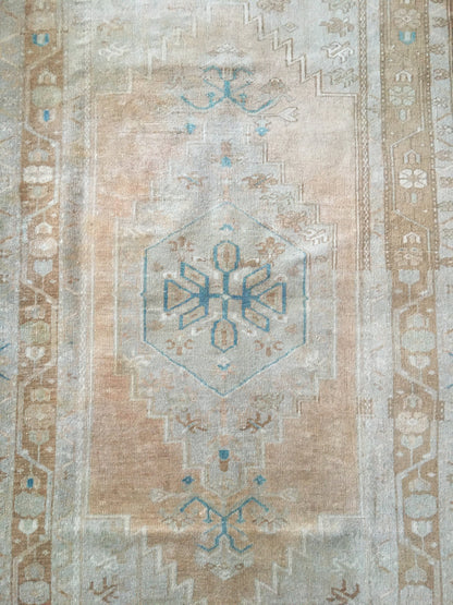 3.4x6.2 feet natural wool large rug, turkish kitchen area rug, oushak bedroom rug, hallway middle floor rug, brown muted bathroom floor rugs