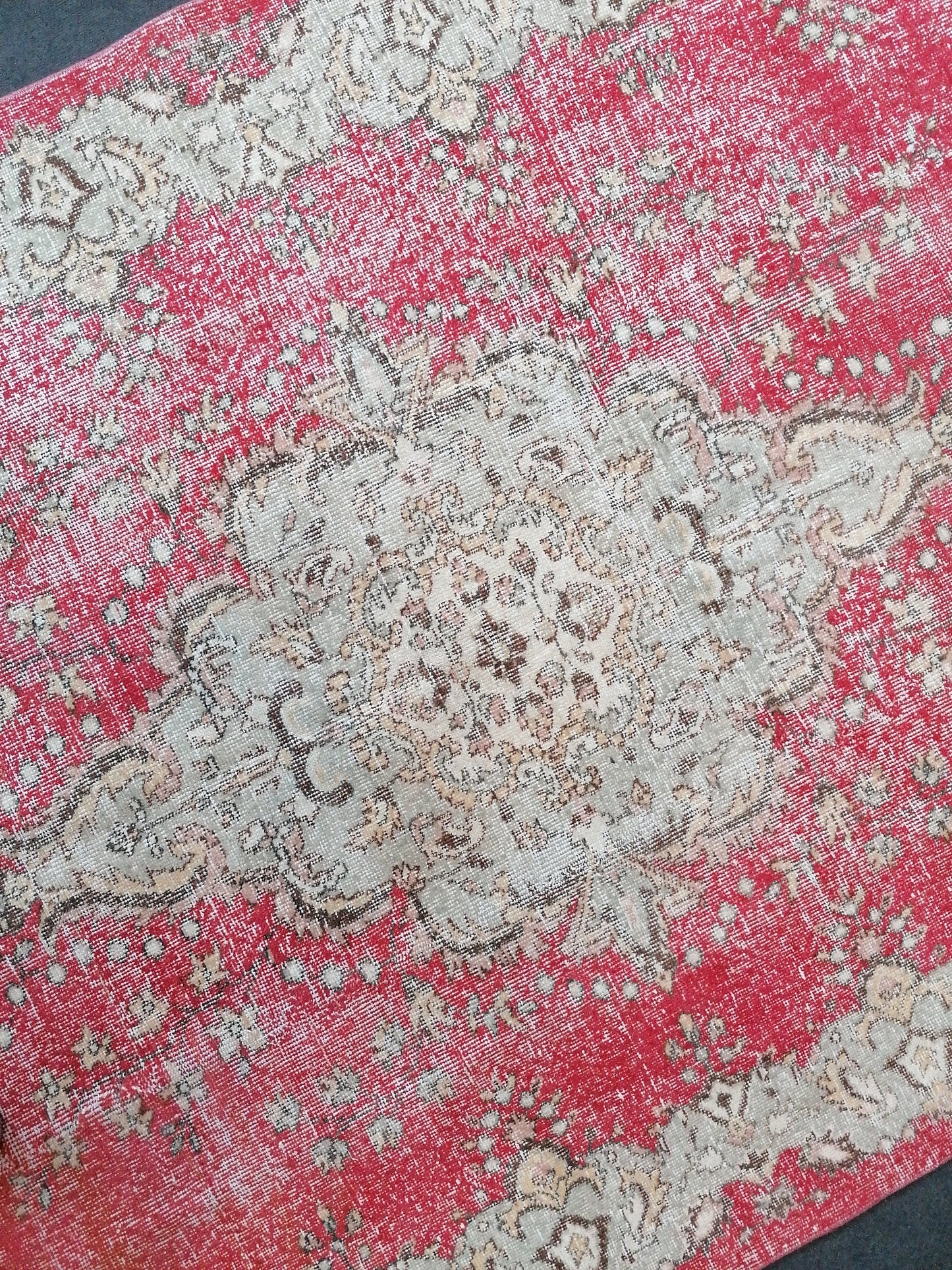 9'7x5'6 turkish oushak rug  vintage oushak rug vintage runner rug wool oushak rug distressed hand made rugs