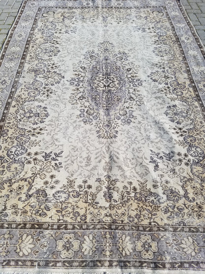 Latge vintage rug 10'4x6'10 knotted turkish rug,area rug