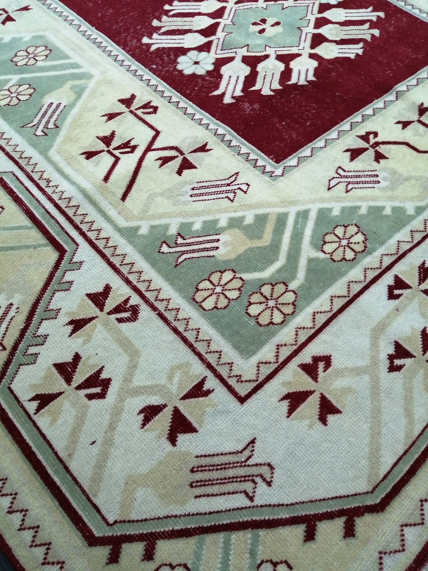 9.3 x 6.5 OUSHAK RUG TURKISH Oushak Rug Vintage Oushak Runner Rug Vintage Runner Rug Wool Oushak Rug Hand Made Rugs Vintage Turkish Rug