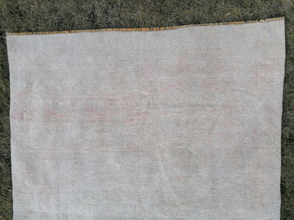 4.6 x 6.3 Turkish rug vintage wool rug turkish rug, vintage anatolian rug, oushak unique handmade rug