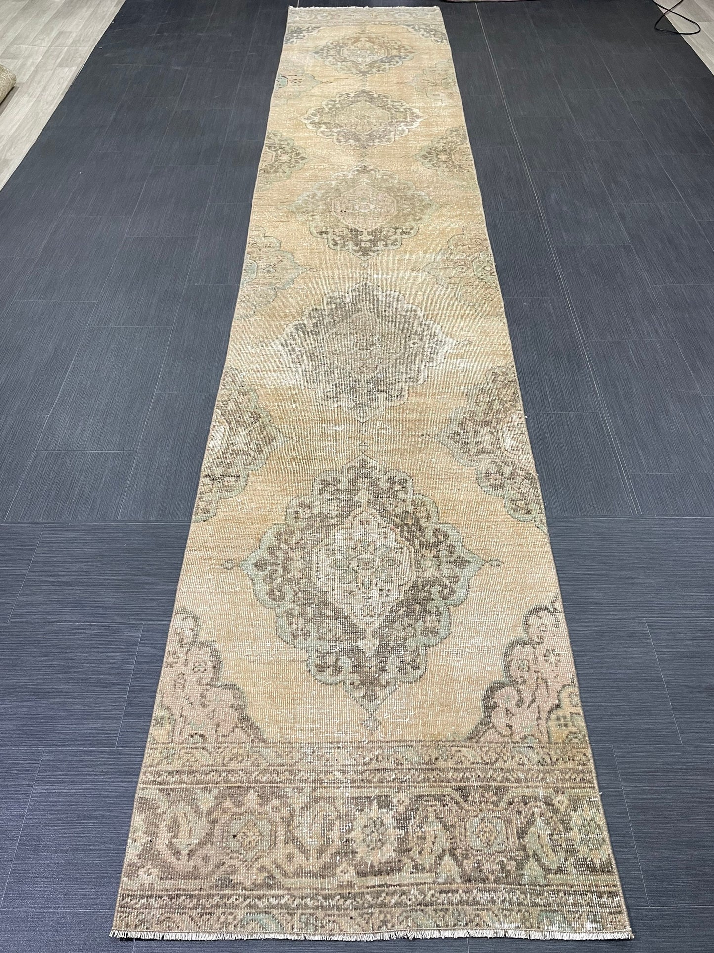 Antique Runner Rug 2.6 x 14 Persian Runner Rug Wool Oushak Rug Oushak Runner Rug Long Turkish Runner Rug Kitchen Runner Rug Hallway Runner