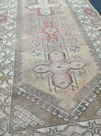 3x10 Muted Oushak Runner Rug Turkish Runner Rug Vintage Runner Rug Hallway Runner Rug Kitchen Runner Rug Wool Runner 2.10 x 10 Rug