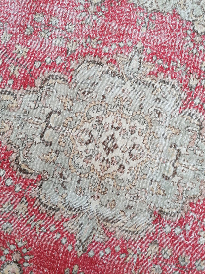 9'7x5'6 turkish oushak rug  vintage oushak rug vintage runner rug wool oushak rug distressed hand made rugs