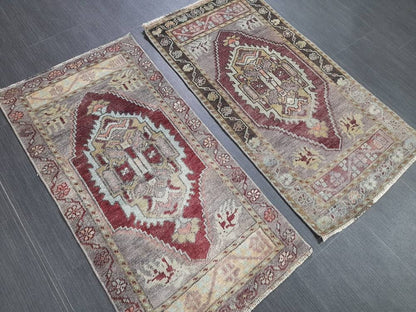 Coordinating Small Rug Turkish Rug Mini Twin Small Area Rug 1.6 x 3 Turkish Oushak Rug Persian Hand Made Rug Matching Oriental Vintage Rug