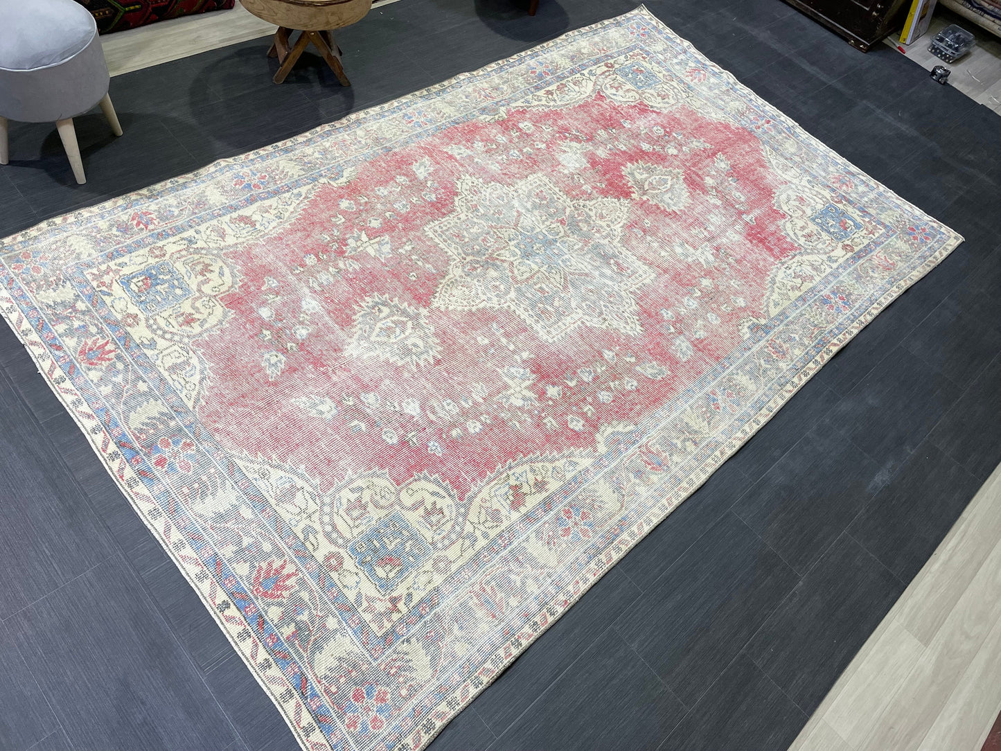 Persian RUG, Oushak 5.10 x 9.6 Rug, Vintage Rug, Vintage Persian Wool Rug, Handmade Rug, Vintage Turkish Rug Oriental Rug