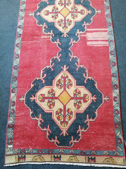 10.6 x 3.6 Oushak Runner Rug Turkish Runner Rug Vintage Runner Rug Hallway Runner Rug Kitchen Runner Rug Wool Runner Rug Wool Oushak Rug