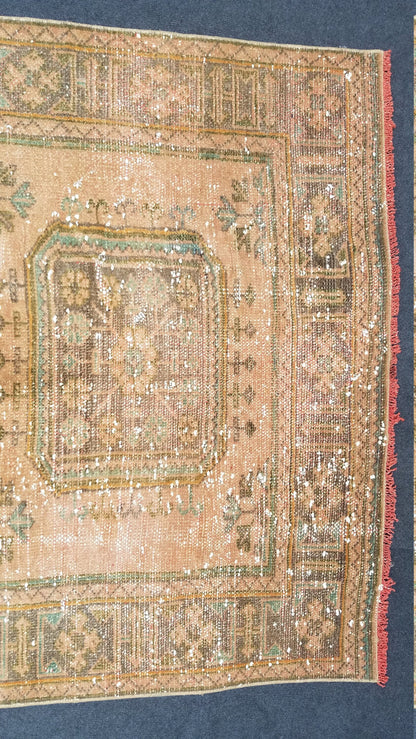 Oushak turkish rug, vintage rug, vintage oushak rug, vintage anatolian rug,unique hand made rug,kitchen rug  10'8x4'6