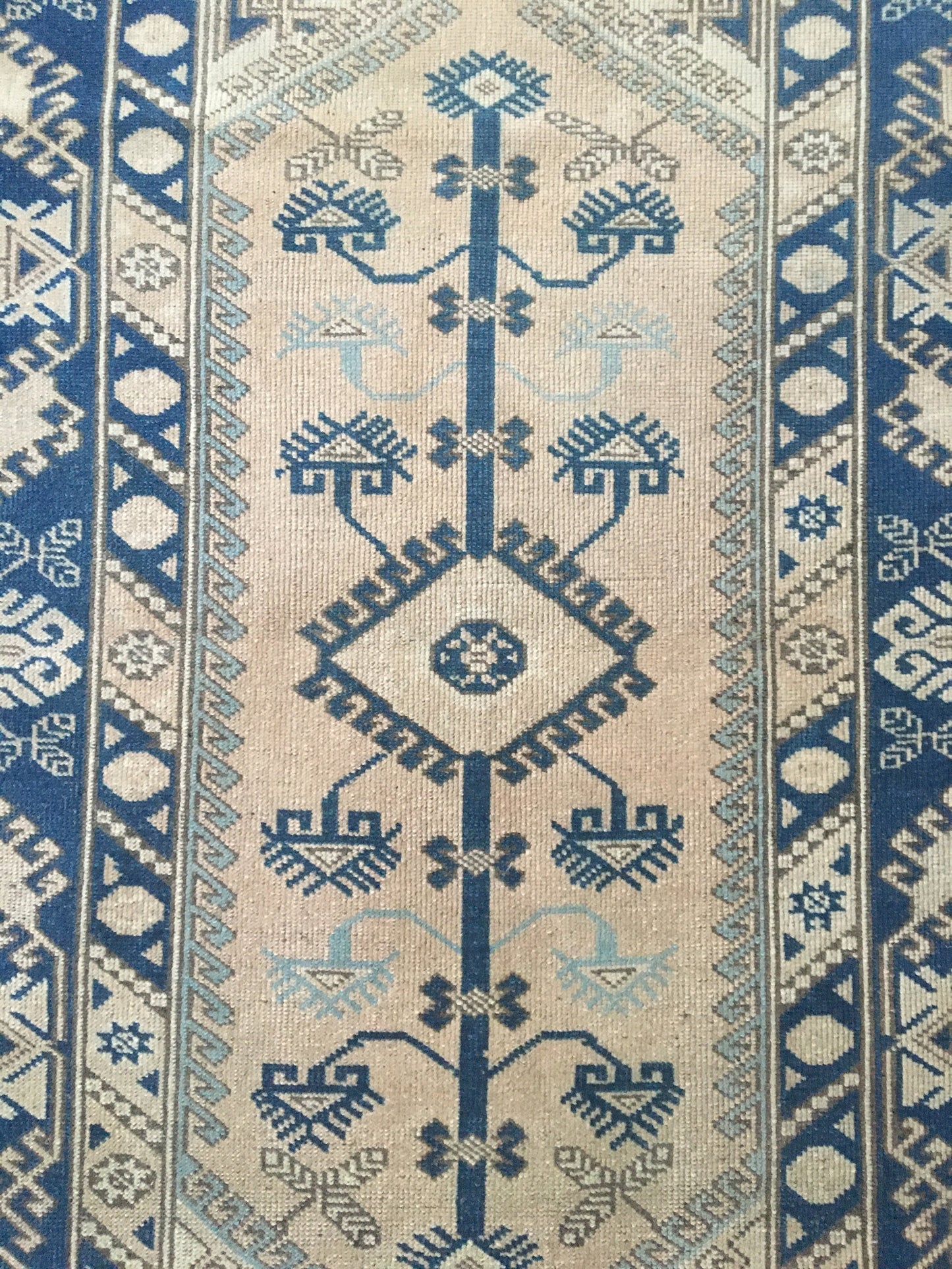 4x6 feet wool turkish kitchen floor wide rug, handmade oushak muted blue bedroom area rug, vintage living room large rug, laundry area rugs