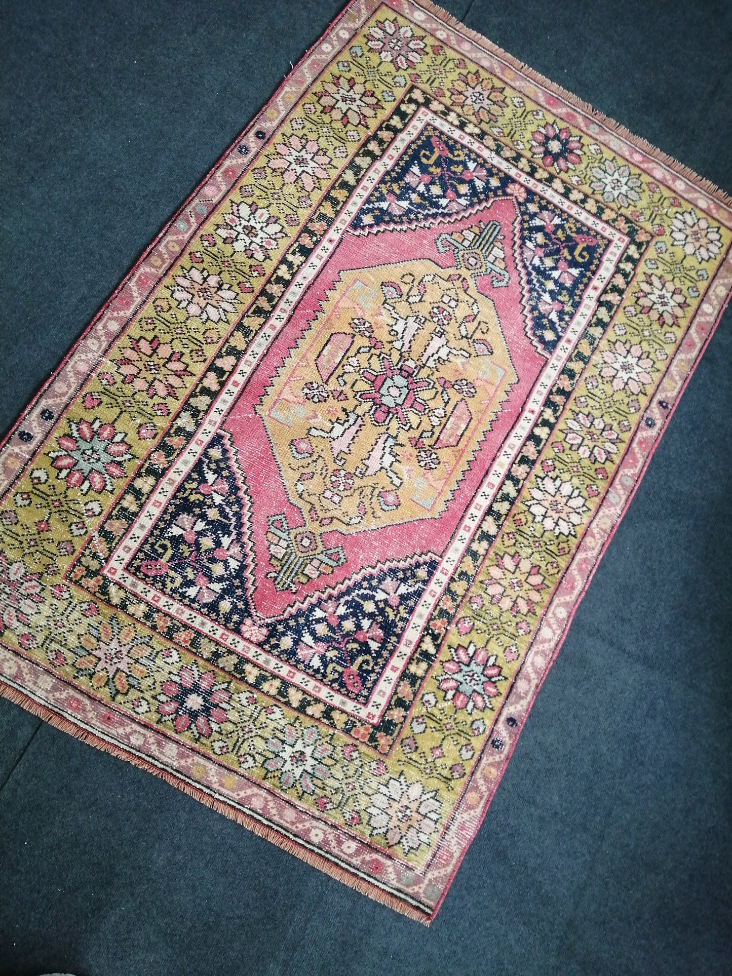 5.6 x 3.7 OUSHAK RUG TURKISH Oushak Rug Vintage Oushak Runner Rug Vintage Runner Rug Wool Oushak Rug Hand Made Rugs Vintage Turkish Rug