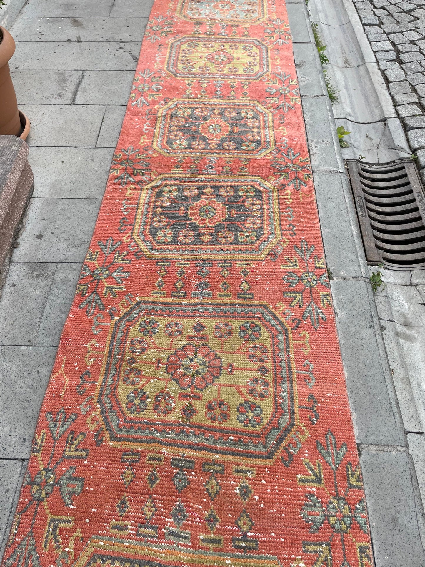 Long Vintage Runner Stairs Runner Rug 2.6 x 22.3 Handmade Runner Rug XL Oriental Runner Rug Staircase Hand Knotted Runner rug