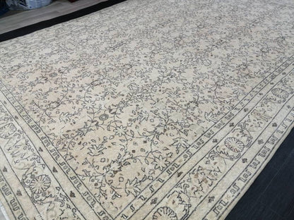 8.3 x 12.4 Large OUSHAK RUG, TURKISH Oushak Rug, Vintage Rug, Vintage Persian Rug, Wool Oriental Rug, Handmade Rug, 9x12 Vintage Muted Rug