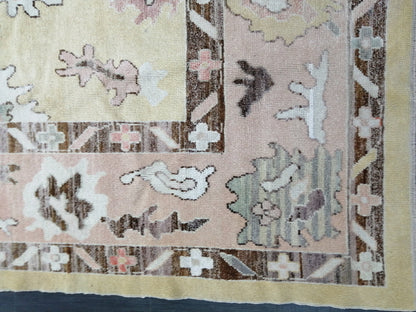 Vintage OUSHAK RUG, 12.6 x 8.6 Oushak Rug, Vintage Oushak Rug Wool Oushak Rug Hand Made Rugs, Authentic Oushak Rug