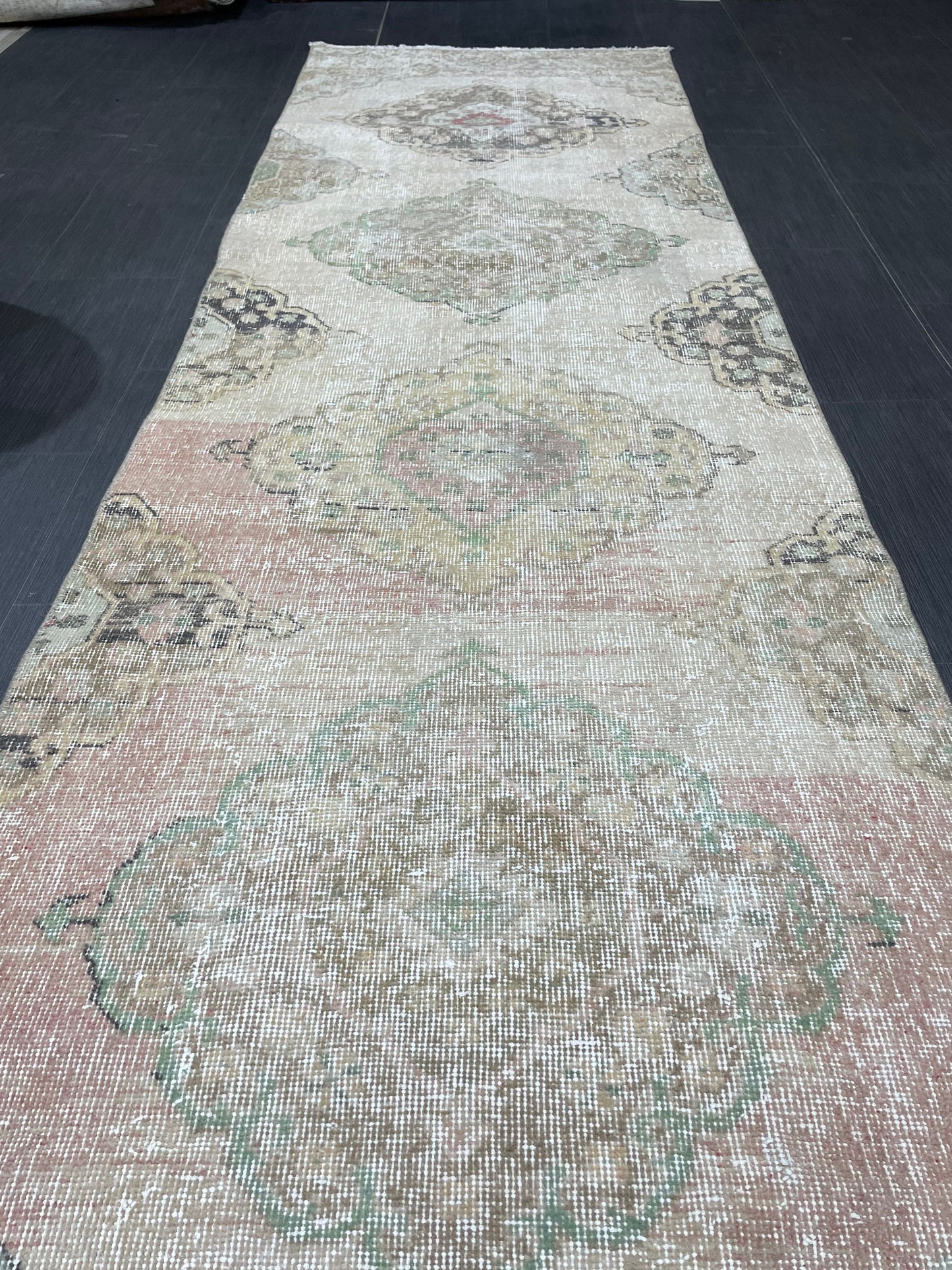 Handmade Runner RUG 3 x 12 TURKISH Oushak Rug Vintage Runner Rug Vintage Runner Rug Wool Oushak Rug Antique Rug Hand Knotted Rug