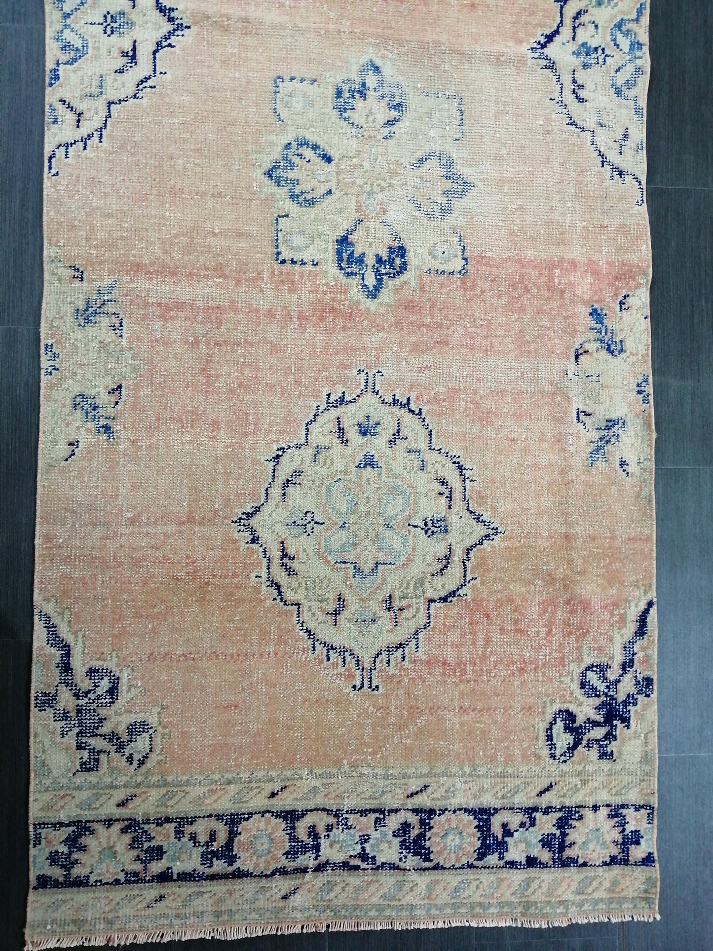 Distressed Oushak Runner Rug 12 x 3.4 Turkish Runner Rug Vintage Runner Rug Hallway Runner Rug Kitchen Runner Rug Wool Runner