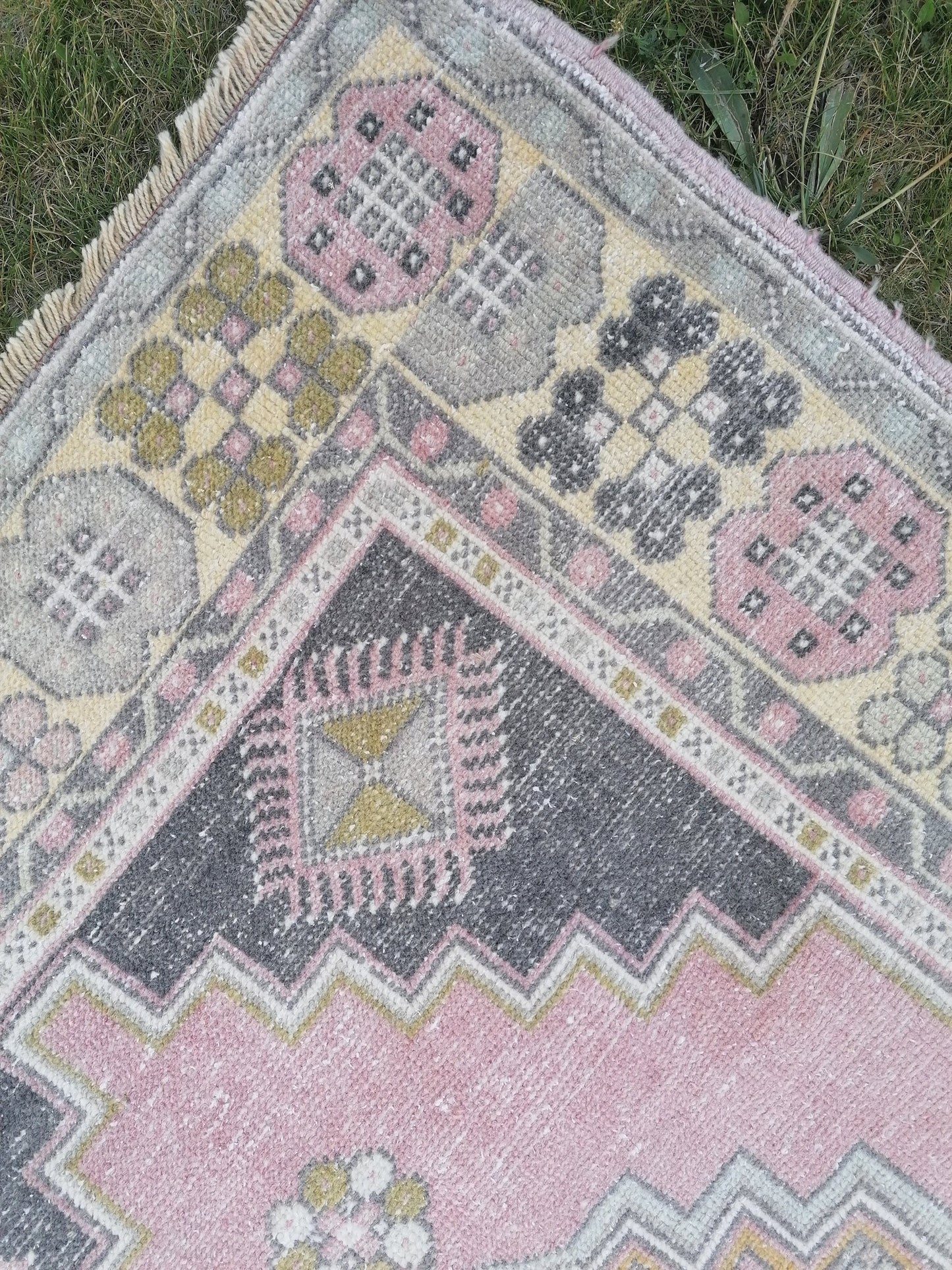 Turkish rug,vintage rug,vintage oushak rug 4x6'5 vintage hand made wool rug, kitchen rug, bohemian rug,area rug