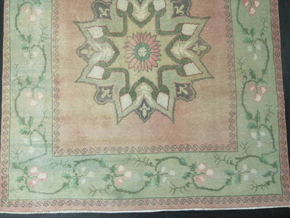 Wool Runner Rug  Muted 4.5 x 10.6 Hand Made Runner Rug Turkish Runner Rug Vintage Runner Rug Hallway Runner Rug Wool Kitchen Runner Rug