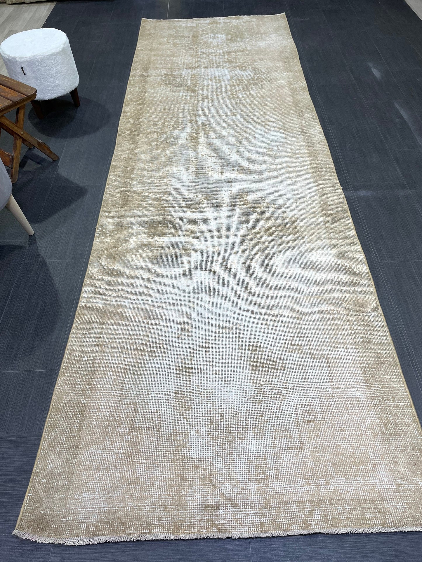 Distressed Vintage Runner Rug 3.6 x 11.5 ft Turkish Runner Rug Vintage Runner Rug Hallway Runner Rug Kitchen Runner Rug Wool Pile Runner Rug