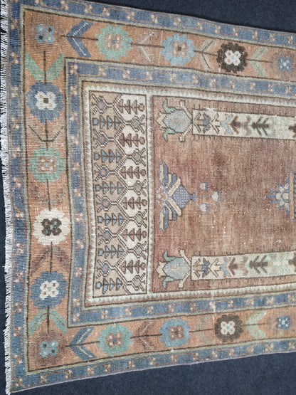 Persian Rug, Vintage Turkish Rug, Faded Rug, Rustic Rug,Bohemian Rug, Rug Runner, Turkish Rug, Farmhouse Rug, Vintage Rug, Wool rug