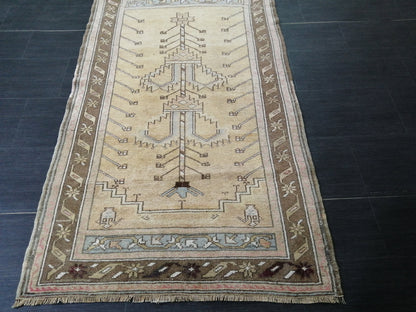 5 x 3 OUSHAK RUG Neutral TURKISH Rug Vintage Oushak Neutral Rug Vintage soft Rug Wool Oushak Rug Hand Made Rugs Vintage Turkish Rug 3x5